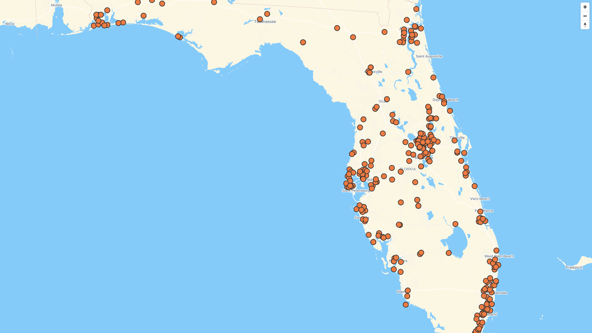 Map of Walmart locations in Florida, US | Mapstack